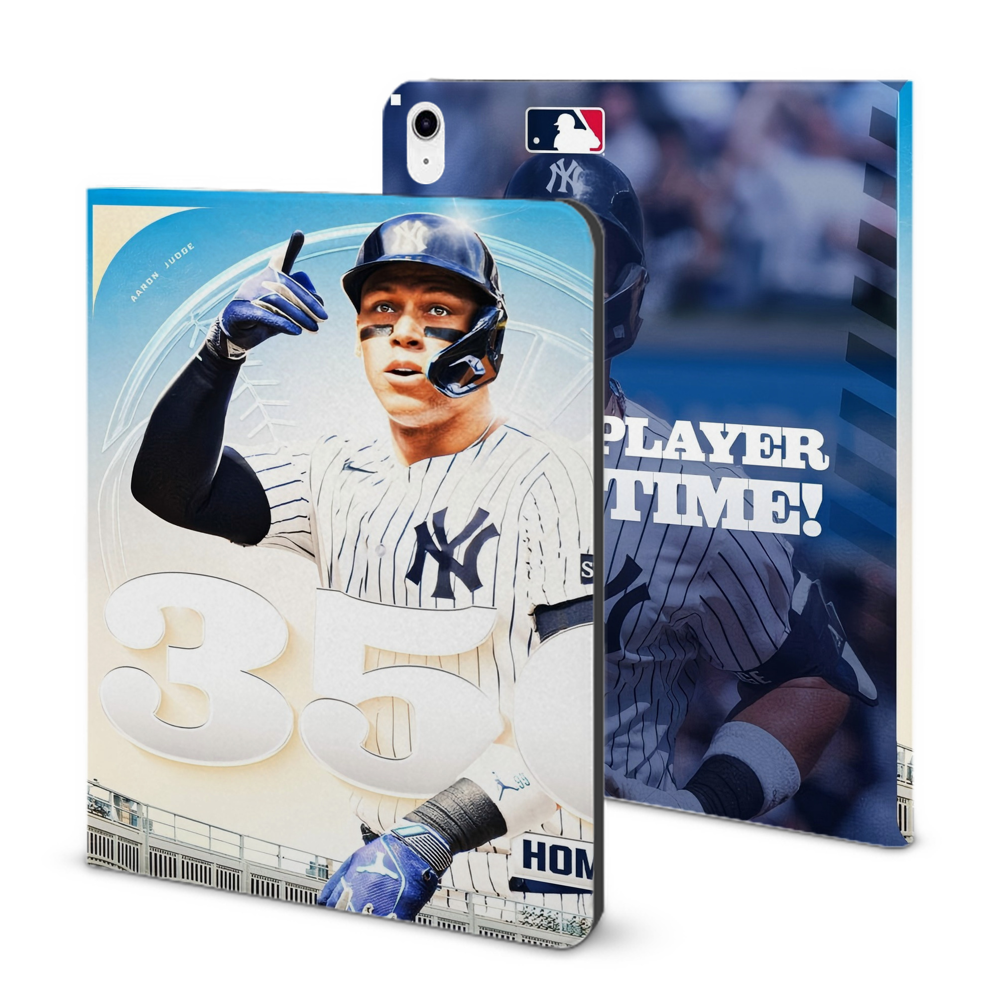 Aaron Judge's 350th Career Home Runs IPad Case Without Pencil Slot – Book-Style Cover With PU Leather & TPU – Slim, Durable, Scratch-Resistant, Full Protection & Easy Access